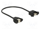 Cable; USB 2.0; USB A socket,USB B socket; 0.25m; black; 480Mbps