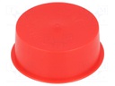 Plugs; Body: red; Out.diam: 49.6mm; H: 19.4mm; Mat: LDPE; Shape: round