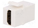 Coupler; socket; female x2; HDMI socket x2; Keystone; gold-plated
