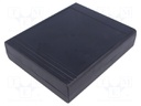 Enclosure: desktop; X: 119mm; Y: 143mm; Z: 27mm; polystyrene; black