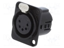 Socket; XLR; female; PIN: 5; straight; soldering; silver plated; 50V