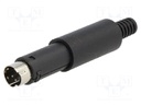 Plug; DIN mini; male; PIN: 4; soldering; for cable