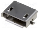 Socket; USB AB micro; SMT; PIN: 5; USB 2.0; gold-plated