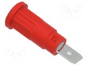 Connector: 2mm banana; socket; 10A; 31.1mm; red; faston terminal
