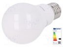 LED lamp; warm white; E27; 230VAC; 806lm; 9W; 2700(typ)K; CRImin: 80