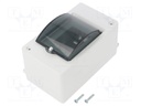 Enclosure: for modular components; IP20; white; No.of mod: 3; 400V