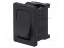 ROCKER; SPST; Pos: 2; ON-OFF; 10A/250VAC; black; IP40; none; 100mΩ