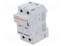 Fuse base; 10x38mm; for DIN rail mounting; 1kV; Poles: 2; IP20