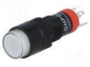 Switch: push-button; Pos: 2; SPDT; 0.5A/250VAC; 1A/24VDC; white