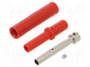 Connector: 4mm banana; socket; 32A; 1kV; L: 65mm; red; screw; Ø: 4.6mm