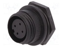Connector: circular; socket; female; PIN: 4; w/o contacts; IP68