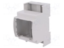 Enclosure: for DIN rail mounting; Y: 90mm; X: 53.5mm; Z: 53mm; ABS