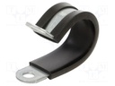 Fixing clamp; ØBundle : 30mm; W: 20mm; steel; Cover material: EPDM
