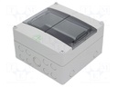 Enclosure: for modular components; IP55; grey; No.of mod: 9