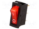 ROCKER; SPST; Pos: 2; OFF-ON; 15A/250VAC; red; neon lamp; 35mΩ