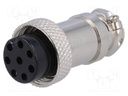 Plug; microphone; female; PIN: 8; for cable; straight