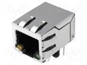 Socket; RJ45; PIN: 8; shielded,with LED; Layout: 8p8c; THT; angled