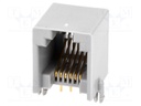 Socket; RJ12; PIN: 6; Contacts: phosphor bronze; gold-plated; THT