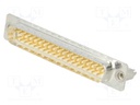 D-Sub; PIN: 37; socket; male; on PCBs,PCB snap; straight; THT