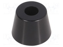 Foot; black; A: 28mm; B: 21.2mm; C: 9.7mm; E: 20mm; D: 3.8mm; F: 6mm