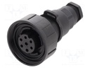 Connector: circular; plug; female; PIN: 7; 5A; 277V; IP68,IP69K
