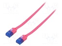 Patch cord; U/UTP; 6a; stranded; Cu; PVC; pink; Len: 2m; 32AWG