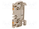 Splice terminal: rail; 2.5mm2; ways: 1; terminals: 2; beige; wemid