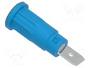 Connector: 2mm banana; socket; 10A; 31.1mm; blue; faston terminal
