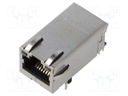 Socket; RJ45; PIN: 8; shielded,with LED; Layout: 8p8c; THT; angled