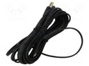 Cable; 2x0.52mm2; DC 5,5/2,5 plug; straight; black; 5m; -25÷70°C