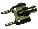 Adapter; 3A; Insulation: nylon; banana 4mm plug x2,BNC plug