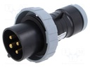 Connector: AC supply 3-phase; plug; male; straight; for cable