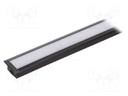 Profiles for LED modules; white; recessed; black; L: 1m; aluminium