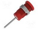 Connector: 4mm banana; socket; red; nickel plated; insulated