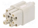 Connector: HDC; contact insert; female; S-Q12/0; PIN: 13; 12+PE