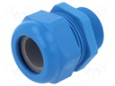 Cable gland; with long thread; M40; IP68; Mat: polyamide; blue