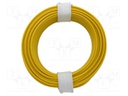 Wire; stranded; Cu; 1x0,14mm2; PVC; yellow; 60V; -10÷85°C; 10m