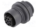 Connector: circular; socket; female; PIN: 8; w/o contacts; UL94V-0
