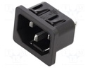CONN, IEC APPLIANCE INLET C14, 10A, 250V