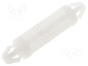 PCB distance; polyamide; L: 18mm; snap fastener; natural; UL94V-2