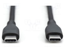 Cable; USB 2.0; USB C plug,both sides; nickel plated; 2m; black