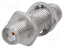 Coupler; SMA female,both sides; Insulation: teflon; 50Ω; straight