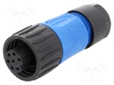 Connector: circular; plug; PIN: 7; female; w/o contacts; IP65,IP67