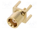 Socket; MCX; female; straight; 50Ω; THT; teflon; gold-plated