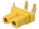 Socket; DC supply; XT30; female; PIN: 2; on PCBs; THT; Colour: yellow