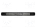 Patch panel; black; Number of ports: 24; RJ45 socket x24; RACK