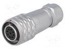 Plug; female; SF12; PIN: 9; IP67; 4÷6.5mm; 3A; soldering; for cable