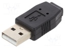 Adapter; USB 2.0; USB A plug,USB B mini socket