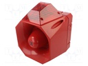 Signaller: lighting-sound; 115÷230VAC; siren,flashing light; red