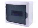 Enclosure: for modular components; IP40; white; No.of mod: 8; 400V